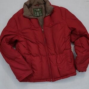 Eddie Bauer Brown Jacket with Red Lining